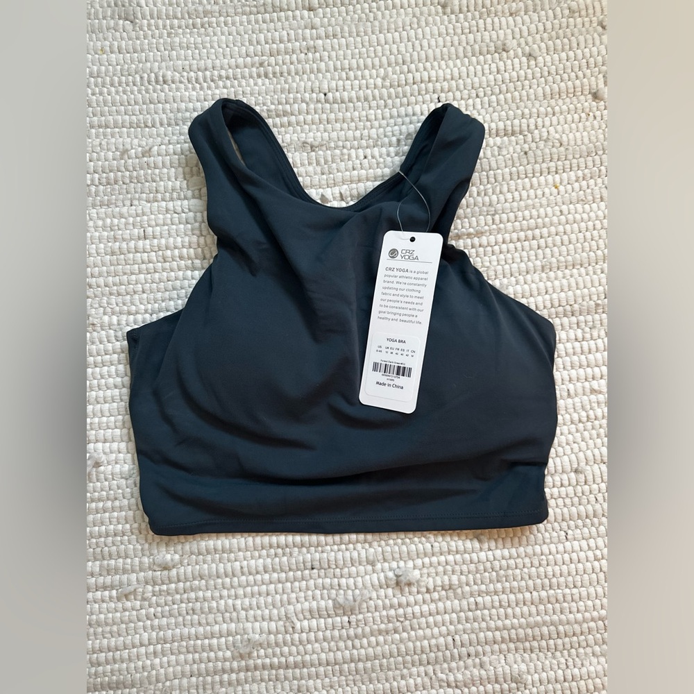 NWT CRZ YOGA FOREST GREEN SPORTS BRA